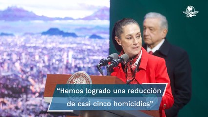 Download Video: Sheinbaum destaca reducción de delitos de alto impacto en CDMX frente a AMLO