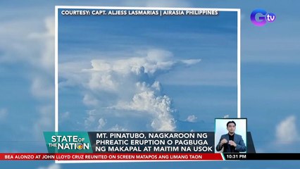 Mt. Pinatubo, nagkaroon ng phreatic eruption o pagbuga ng makapal at maitim na usok | SONA