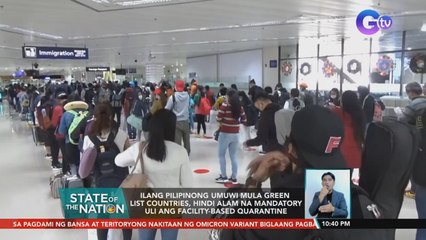 Ilang Pilipinong umuwi mula green list countries, hindi alam na mandatory uli ang facility-based quarantine | SONA