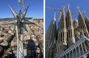 Instalan una gran estrella de cinco toneladas en la torre de la Virgen María de la Sagrada Familia