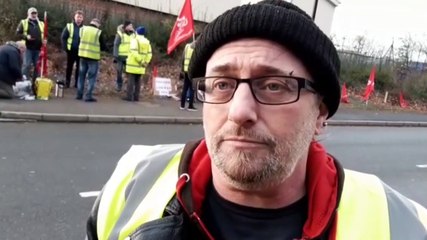 Stagecoach strike picket line at Green Lane, Ecclesfield