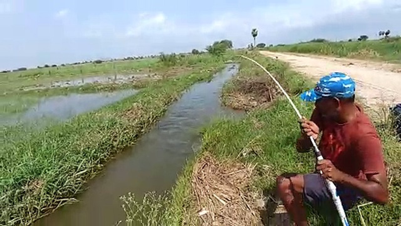 Fishing__incredible fishing video__Catching monster fish with single(big)hook__In flood water