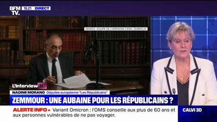 Nadine Morano à propos du clip d'Éric Zemmour: "Sur la forme, c'est assez passéiste"