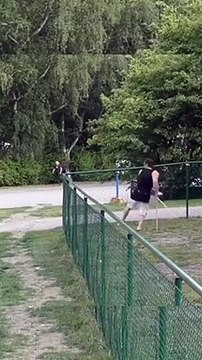 Man Does Parkour with Crutches