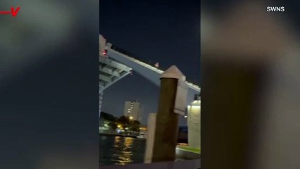 Dangerous Video Shows Man Caught on Drawbridge as It Lifts