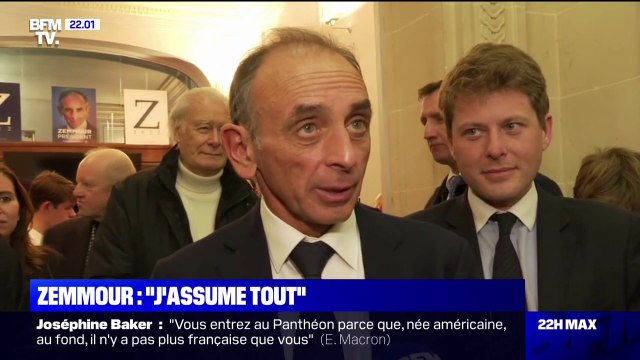 Éric Zemmour après son interview: Il y a un temps pour tout (…), aujourd’hui je suis candidat, donc on m’interroge sur ce que je veux faire pour la France