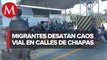 Migrantes toman aduana federal y levantan bloqueos carreteros en Chiapas