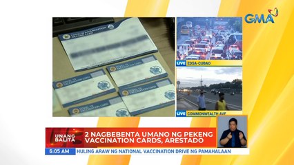 2 nagbebenta umano ng pekeng vaccination cards, arestado | UB