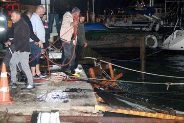 Akyaka'da lodos tekne batırdı