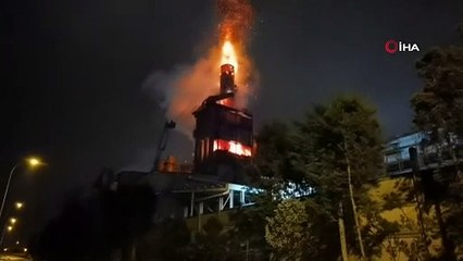 Talaş siloları alev topuna döndü