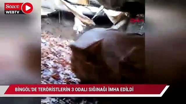 Bingöl'de teröristlerin 3 odalı sığınağı imha edildi