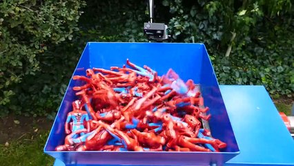 SHREDDING 100 SPIDERMAN TOY FIGURES!