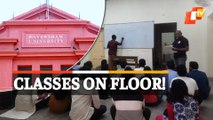 Ravenshaw University Students Taking Classes On Floor Sparks Row