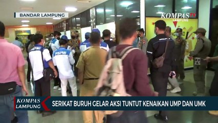 Serikat Buruh di Lampung Gelar Aksi Tuntut Kenaikan UMP dan UMK