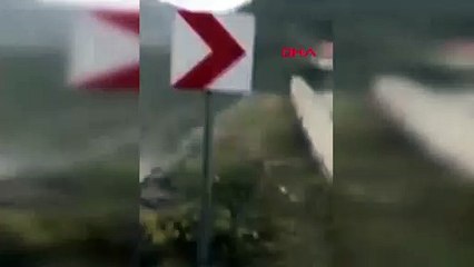 Ordu’da heyelan anı kamerada