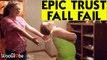 'When you're willing to do anything but trust your sibling *HILARIOUS Trust Fall fail*'