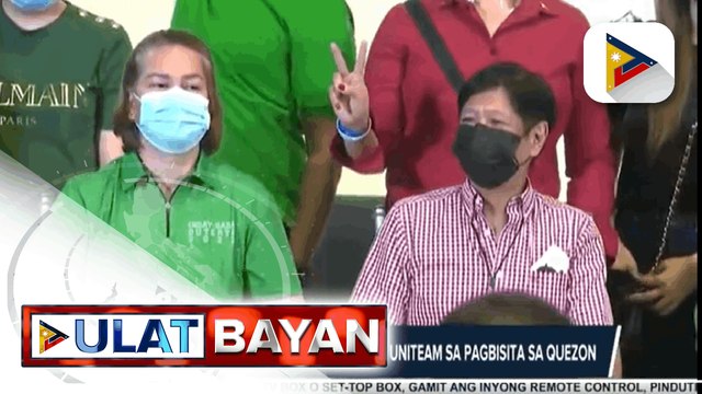 Ex-Pres. Arroyo, sumama sa BBM-Sara uniteam sa pagbisita sa Quezon Mayor Sara, nagpa-abot ng pasasalamat mula kay Pres. Duterte; Sen. Pacquiao, balik-senado muna matapos ang caravan sa CARAGA; Lacson-Sotto tandem, sinabing uunahin muna ang trabaho sa