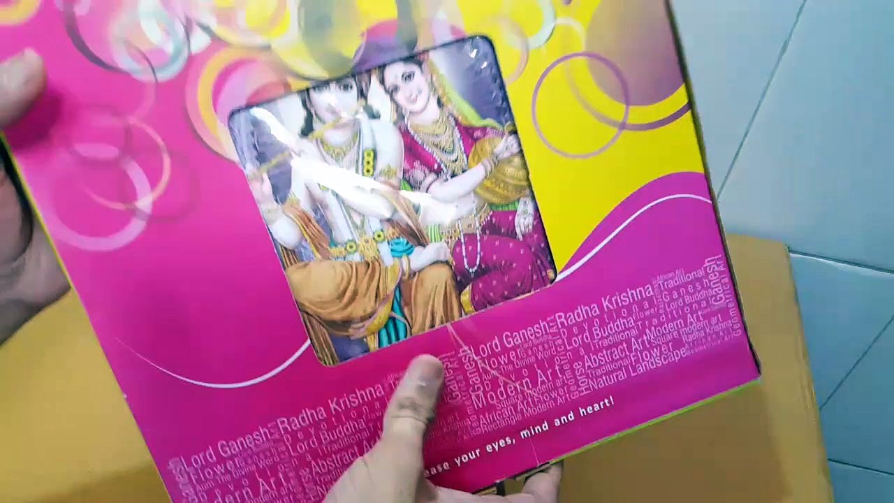 Unboxing and Review of Radha Krishna UV Coated Home Decorative Gift Item Framed Painting for Engagement Gifts