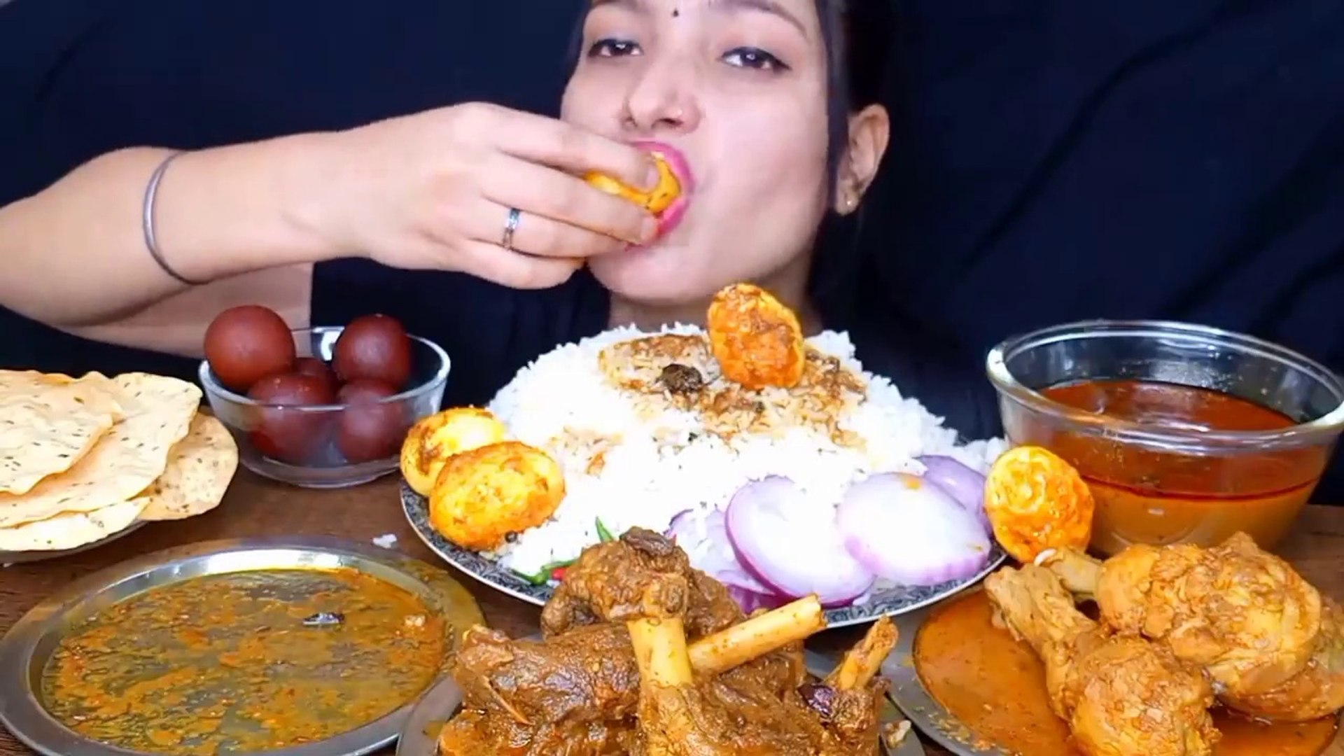 Asmr Eating Spicy Chicken Curry, Mutton Curry, Egg Curry Huge Indian Food  Feast Eating | Mukbang | Foodie JD - video Dailymotion