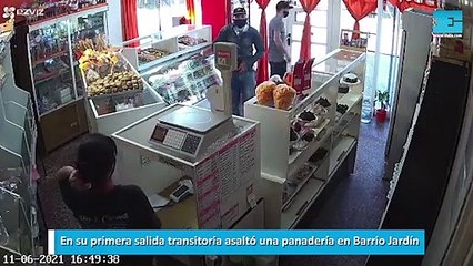 En su primera salida transitoria asaltó una panadería en Barrio Jardín