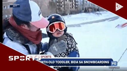 11-month-old toddler, bida sa snowboarding