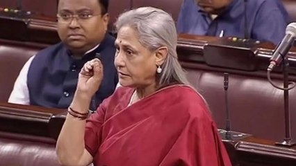 Jaya Bachchan offer sweets to MPs on dharna in Parliament