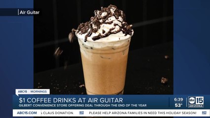 Get coffee drinks for one dollar at Air Guitar
