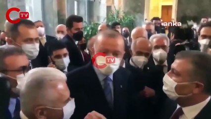 Erdoğan, Fahrettin Koca'nın basın açıklamasına böyle dahil oldu