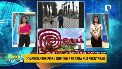 Comerciantes realizarán plantón en Tacna ante negativa de Chile a reabrir sus fronteras