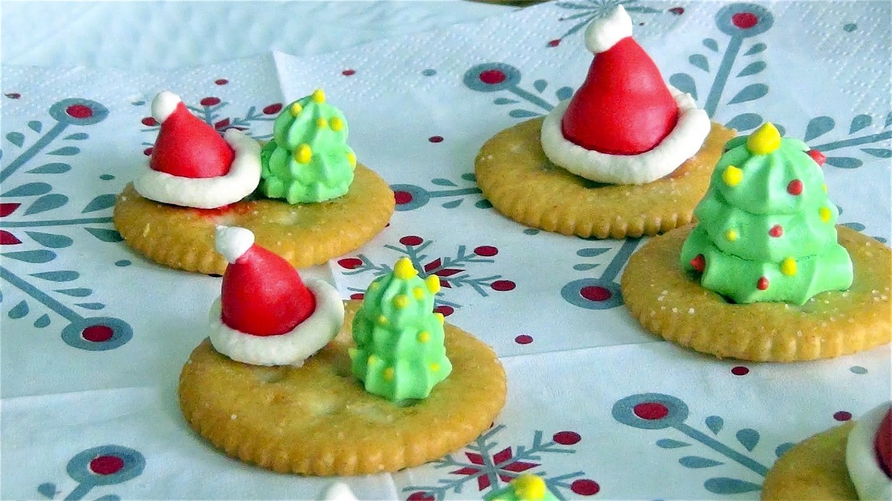 【かわいいメレンゲクッキー】サンタの帽子とクリスマスツリー【Meringue Cookies 】Santa Hats and Christmas Trees 머랭쿠키 馬林糖