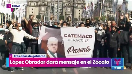 Así luce el Zócalo capitalino previo al mensaje de López Obrador