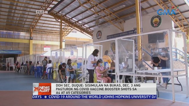 DOH Sec. Duque: Sisimulan na bukas, Dec. 3 ang pagturok ng COVID vaccine booster shots sa A4 at A5 categories | 24 Oras News Alert