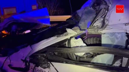 Accidente múltiple por culpa del granizo en Madrid