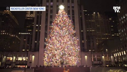 Le gigantesque sapin de Noël du Rockefeller Center scintille à nouveau au cœur de New York