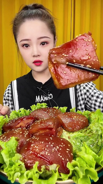 Yummy ASMR Chinese Mukbang Eating Spicy Braised Pork Belly, Pork Leg , Pork Ribs #4