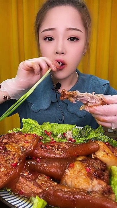 Yummy ASMR Chinese Mukbang Eating Spicy Braised Pork Belly, Pork Leg , Pork Ribs #7