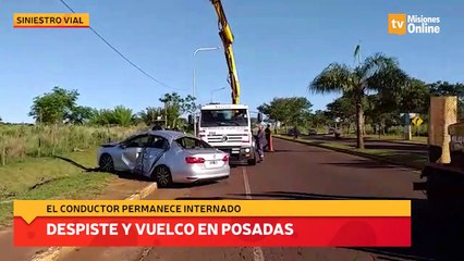 Despiste y vuelco en Posadas