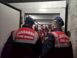 Geçen ay suçüstü yakalanan baba oğulun evine yine baskın! Zemin katı depoya çevirmişler, tek tırnaklı hayvan kesiyorlar