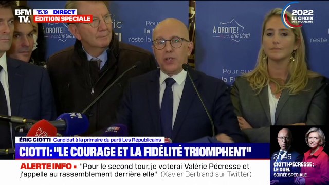 Éric Ciotti rappelle sa fidélité à LR, qu'il n'a jamais quitté