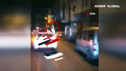 Sultangazi'de konvoyda havaya ateş açan maganda kamerada