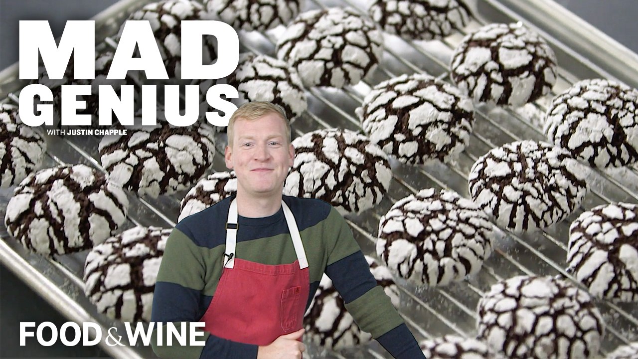 Justin Chapple Makes Chocolate Pretzel Crinkle Cookies for the Holidays | Mad Genius