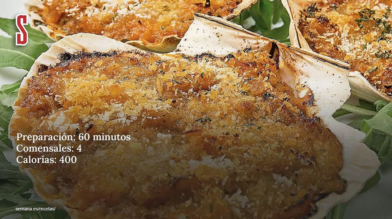 Conchas de txangurro con langostinos