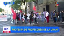 Profesores de la UNAM protestan en la Ciudad de México