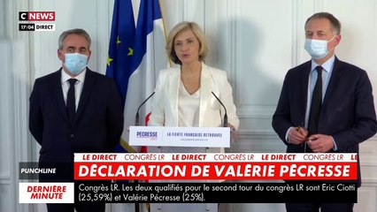 Congrès Les Républicains - Valérie Pécresse, qualifiée au second tour, s’exprime: " Je suis la seule à pouvoir battre Emmanuel Macron" - VIDEO