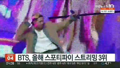 BTS, 올해 스포티파이 스트리밍 3위…드레이크·저스틴비버 제쳐