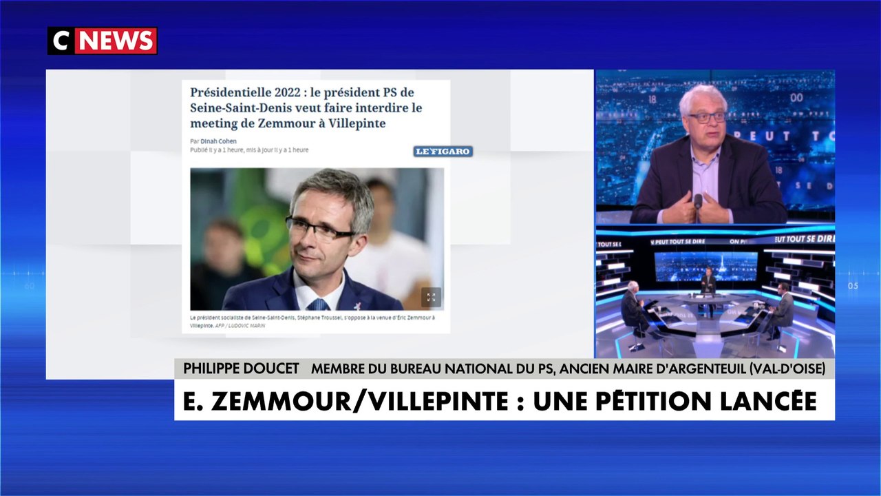 Philippe Doucet : «Éric Zemmour se combat sur le plan des idées. Il faut que la gauche se réveille et qu'elle soit dans la confrontation avec Éric Zemmour»