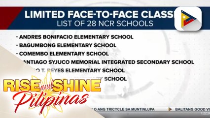 28 paaralan sa NCR, magbabalik na sa face-to-face classes simula sa Dec. 6