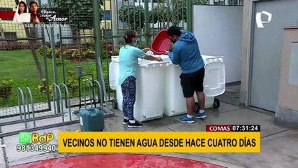 Corte de agua en Comas afecta a vecinos desde hace cuatro días
