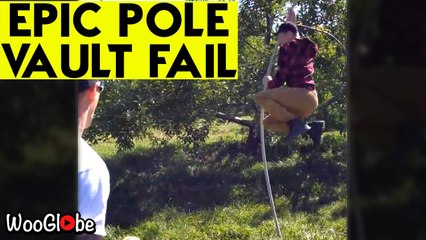 'Hilariously EPIC pole vault fail in park '