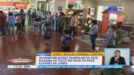 28 pampublikong paaralan sa NCR, kasama sa pilot ng face-to-face classes sa Lunes | BT